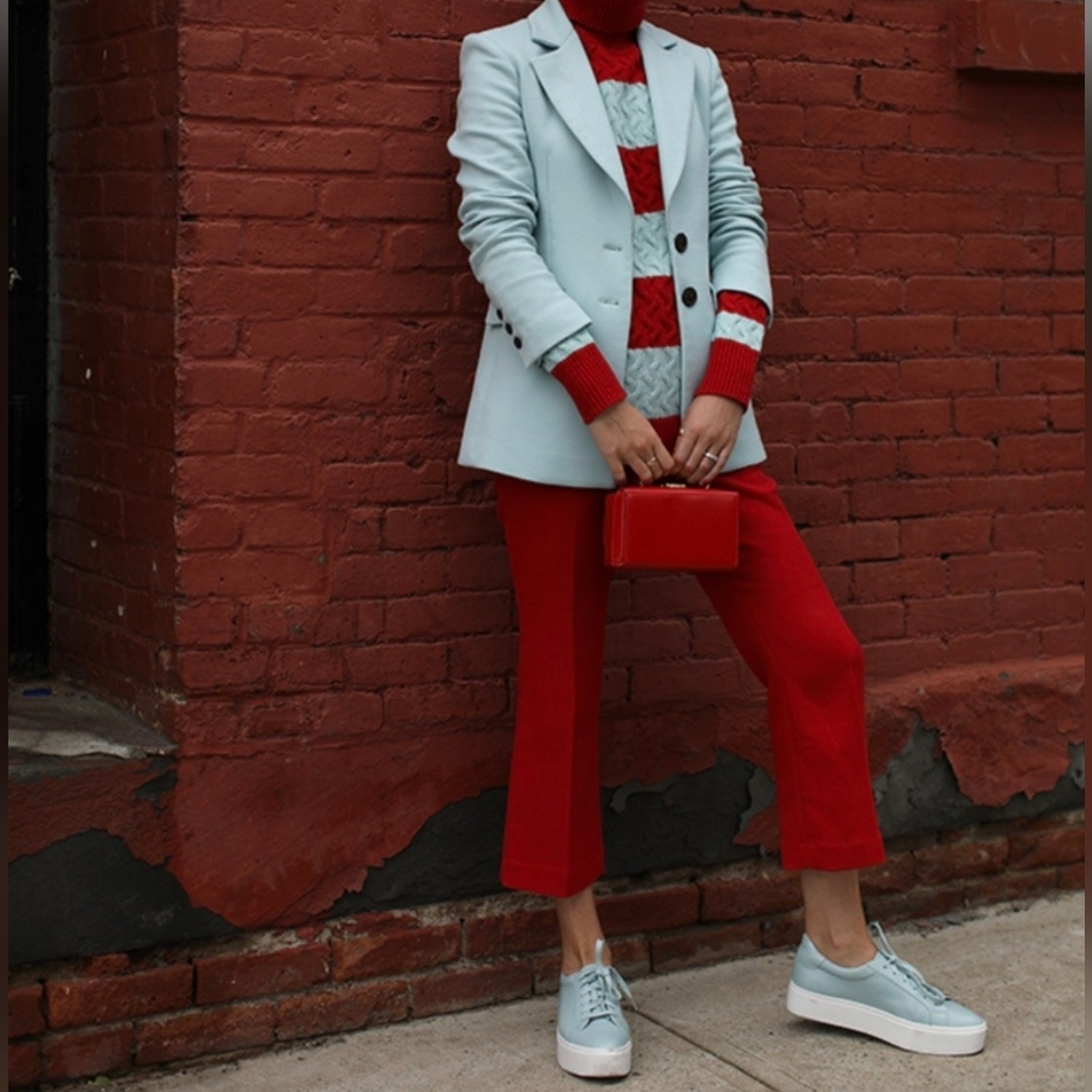 HALOGEN X ATLANTIC PACIFIC Button Front Kick Flare Pant | 12 | Preppy Sailor